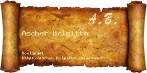 Ascher Brigitta névjegykártya