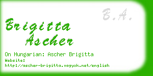 brigitta ascher business card